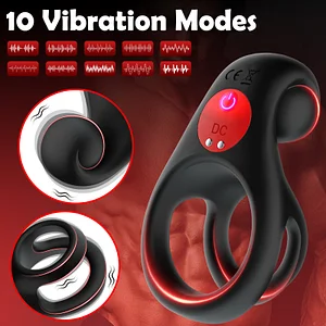 Amazon's Best-selling 10 Frequency Double Ring Lock Ring For Male Electric Penis Delay Lock Set For Adult Sexual Products