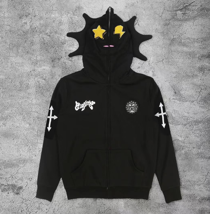 Star 3D Printed Y2k Casual Retro Men's Full Zip Up Hoodie Coats at Hiphopee