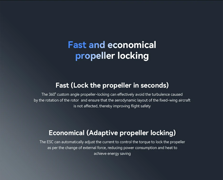 VL5009 VTOL Propulsion System with fast and economical propeller locking