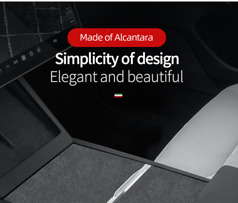 TESLASY 2024 Model 3 Highland Alcantara Center Console Cover Sticker (3pcs/set)