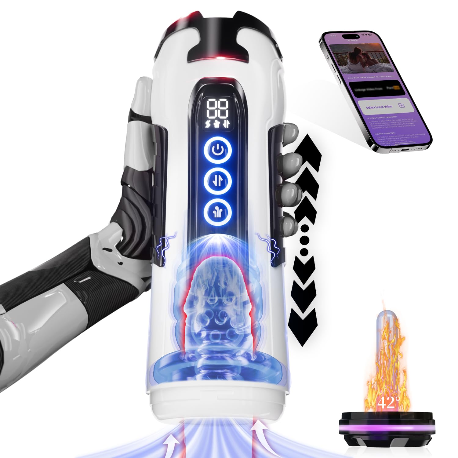 Male Masterbator Penis Stroker With 9 Sucking & Vibrating & Thrusting Modes