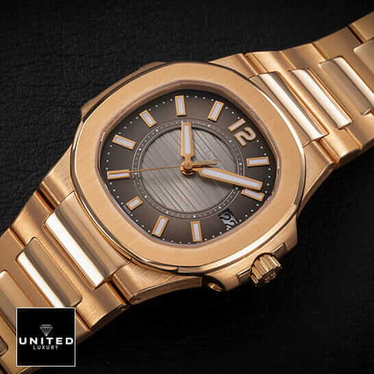 Patek Philippe Black Dial Rose Gold Case Replica black background