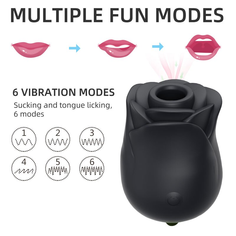 rose vibrator · durable rose toy with 6 modes licking and sucking function