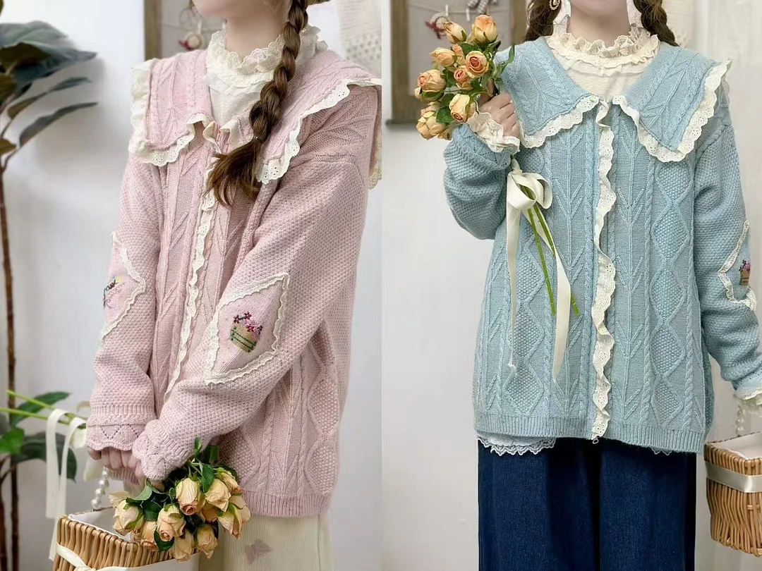 Chicfifth Sweater Women Winter Long Sleeve High Quality Autumn Vintage Top Knitted Cardigan