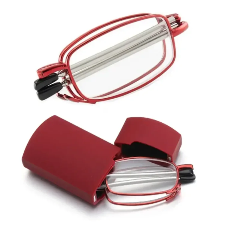 Folding Reading Glasses for Women Small Frame Metal Glasses with Original Box Portable Black Men Farsighted Glasses +1.0 To +4.0