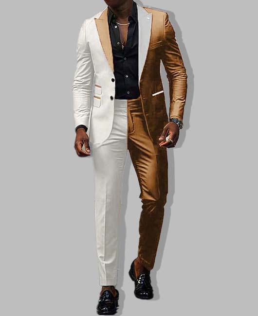 Business Colorblock Single Breasted Blazer & Pant 2Pcs Set
