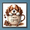 Diamond Painting -DIY Full Round Drill Coffee Puppy