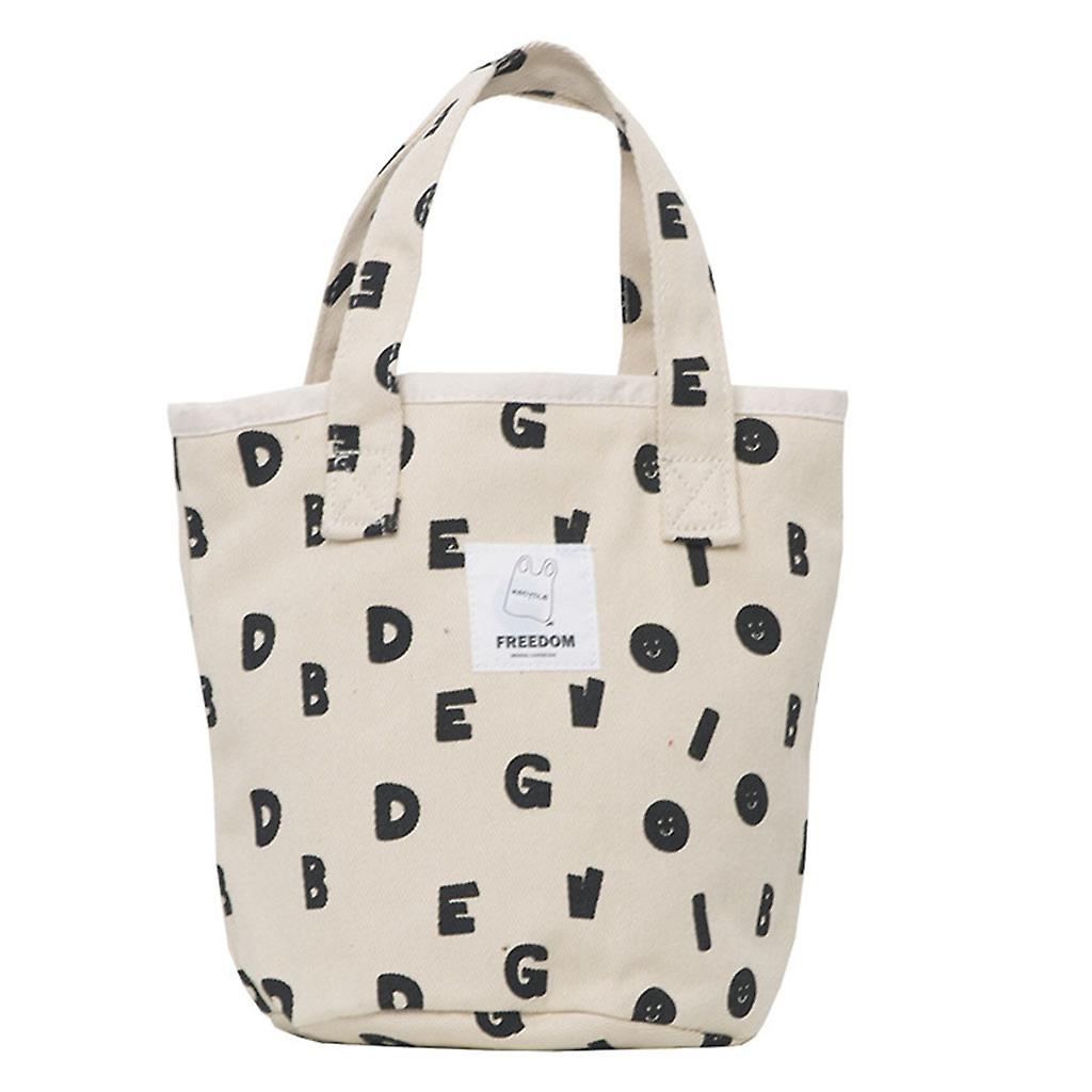 Canvas Lunch Bag Reusable Picnic Bucket Bags Casual Tote Female Portable Purse Fashion Storage Handbags For Women Lady Girls