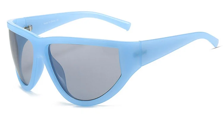 New Y2K Sports Vintage Sunglasses Women Men Brand Designer Square Goggle Men Wrap Around Sun Glasses UV400 Oversize Black Shades