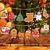 12Pcs Diamond Painting Acrylic Christmas Gingerbread Hanging Kits for Christmas Tree