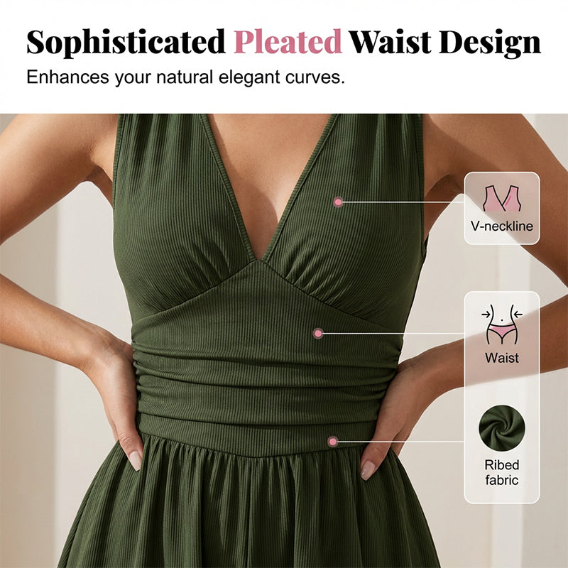 Pleated Waist Romper