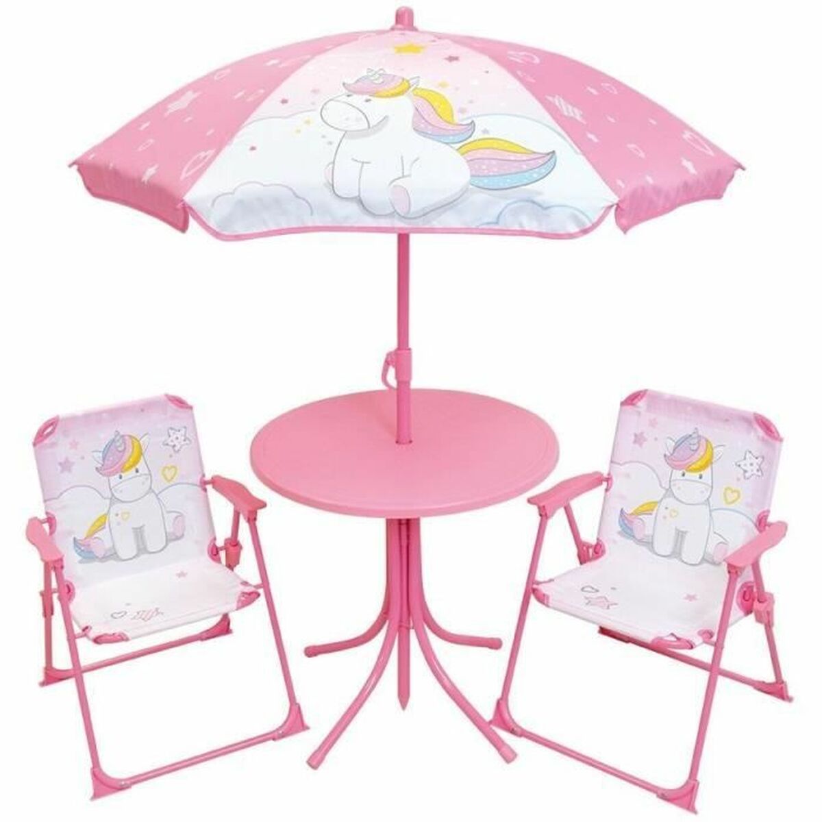 Children's table and chairs set Fun House Unicorn Pink