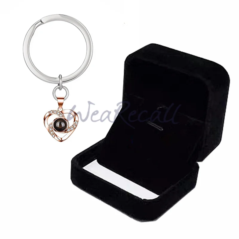 2023 Projector Picture Custom Personalized Prime Heart With Diamond Photo Keychain wetirmss