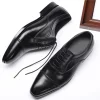 Mens Cap Toe Leather Dress Shoes