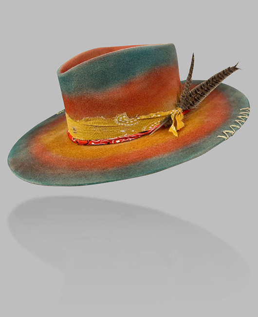 Vintage Ribbon Feather Decor Pure Wool Top Hat