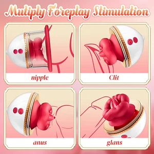 9 Vibration 3 Suction Sucking Vibrator Nipple Anal Clitoral Stimulator Sex Toy