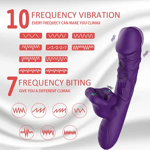 Mouth Sucking Clit Stimulator And G-spot Tapping Dildo Vibrator