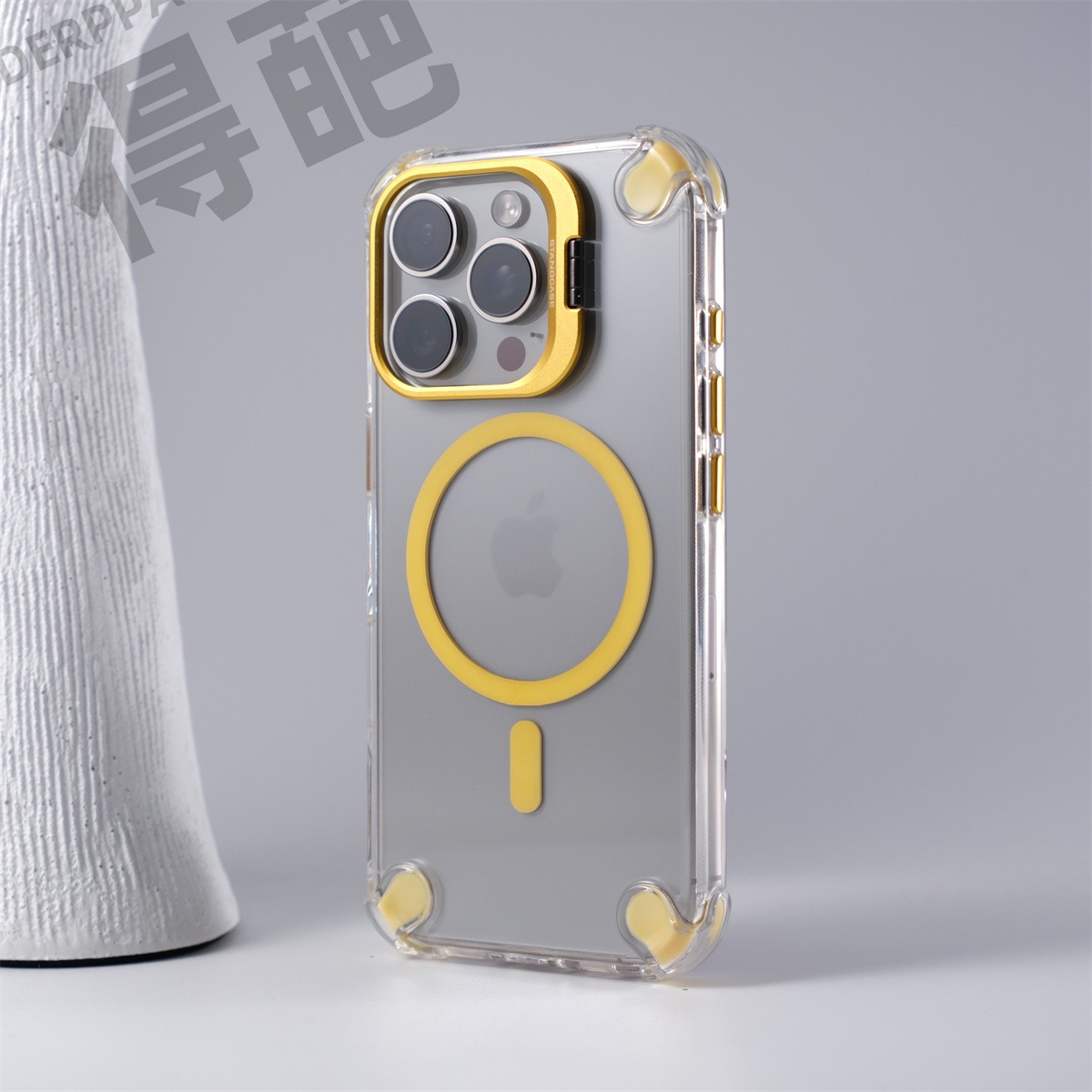 Four-corner airbag shockproof stand protective case for iPhone (with HD lens protective film) - [Slim fit] [Anti-fingerprint] [Magnetic]