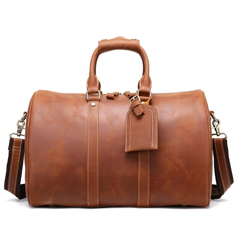 Genuine Leather Comfortable Grab Clean Silhouette Spacious Interior Carryall Bag for Traveling