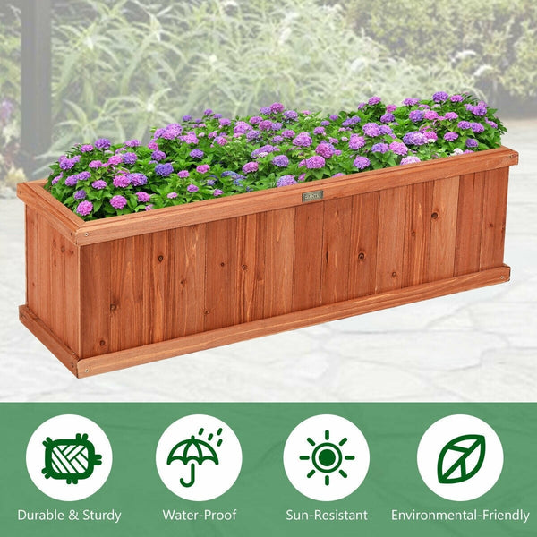 40 L x 12 W Wooden Raised Garden Bed Window Mounted Planter Box