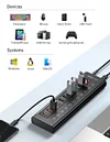 Acasis Type-C Hub 11 Ports USB-C Hub Multi USB Splitter Dock Station Fast Charging USB 3.0 Personal Switch for Laptop Mac Pro