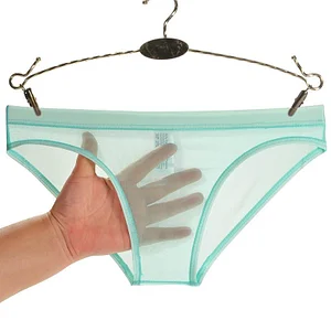 Men's low-rise transparent ultra-thin briefs