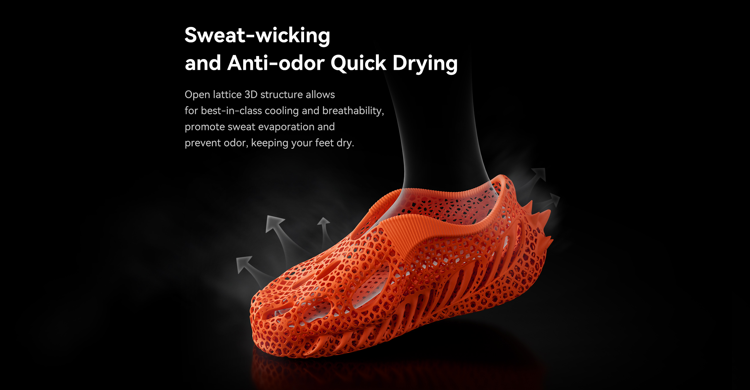 Sweat-wicking 3d print shoes