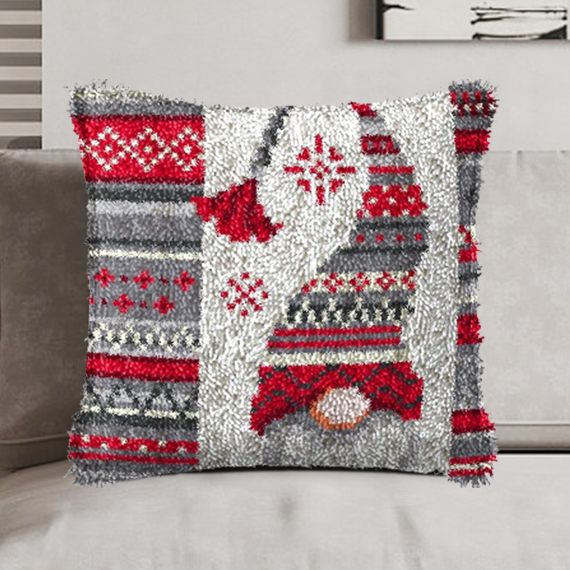 Latch Hook Pillow Kit DIY Hooking Cushion Set for Adults and Beginners