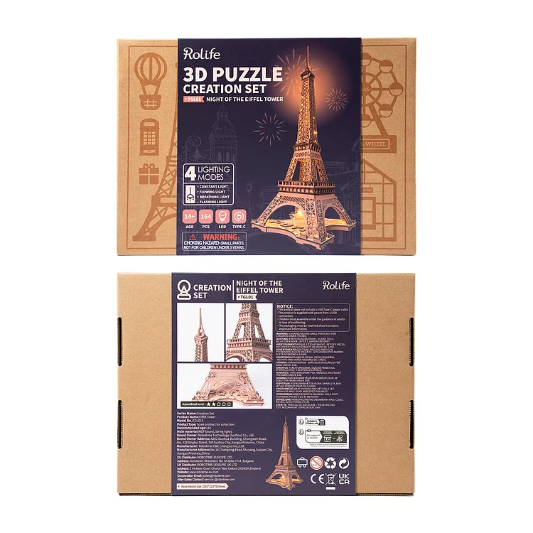 Plastic Eiffel Tower Decor - Color Changing LED