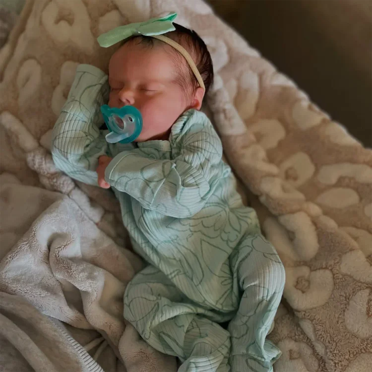 [New] 17'' Real Lifelike Sleeping Girl Reborn Soft Silicone Vinyl Baby Doll Enkira Rebornartdoll® RSAW-Rebornartdoll®