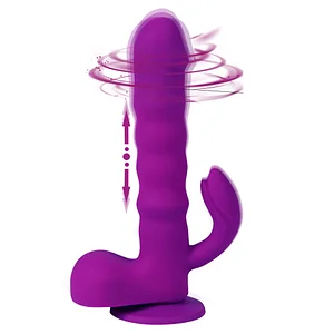 3 In 1 Thrusting Vibrating Dildo Clitoral Stimulation With Suction Cup