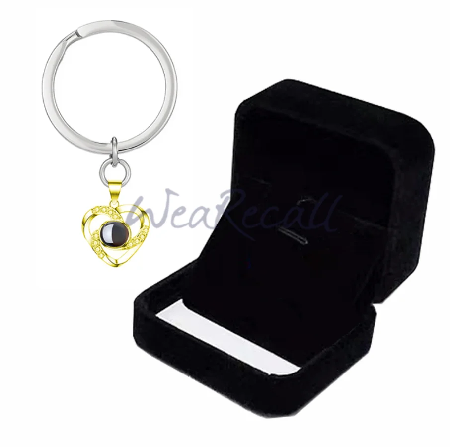 2023 Projector Picture Custom Personalized Prime Heart With Diamond Photo Keychain wetirmss