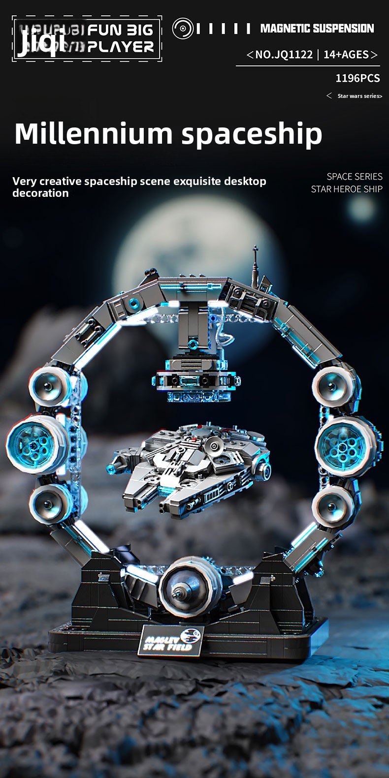 Star Wars levitation toy | Assembly toy | 1195 building blocks | Full of creativity and endless fun