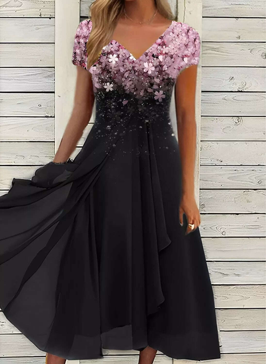 Verão 2025 Vestido Floral Longo Boémio Boémio