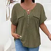 Gioiacombo&trade; T-shirt a maniche corte con zip taglie forti da donna