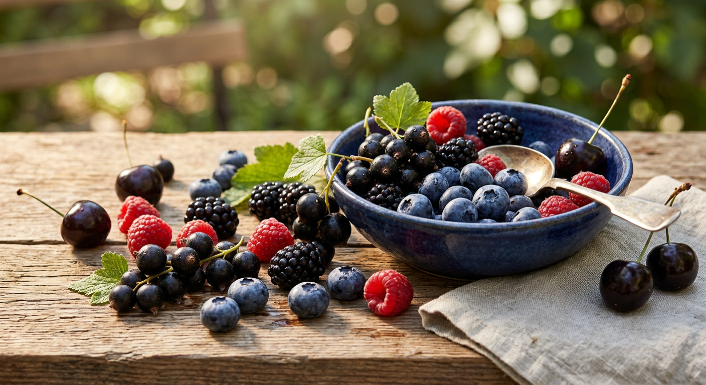 Fresh berry flavors including blueberry, blackcurrant and strawberry representing 2026 nicotine pouch berry flavor trends