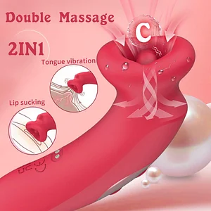 2-in-1 Clitoral Vibrator With 10 Tongue Licking Modes And 10 Sucking Modes