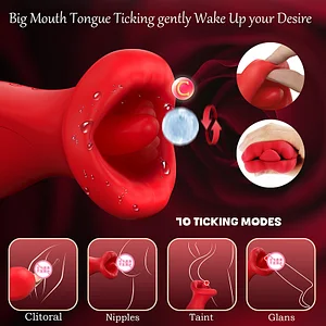 Big Mouth Tongue Vibrator Clit G Spot Sucking Stimulator With 10 Vibration