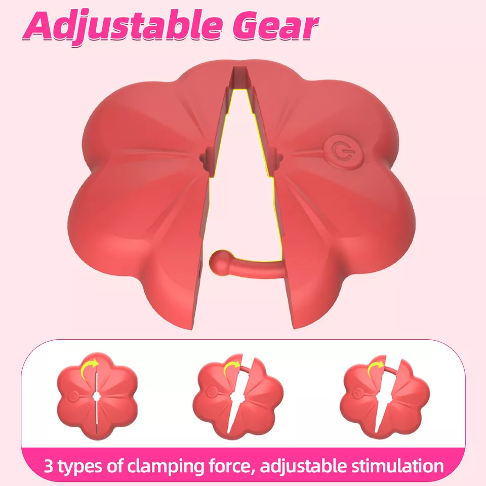 Remote Control Adjustable Rose Vibrating Nipple Clamps