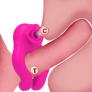 Mouth Sucking & Vibrating Cock Ring Clitoral Stimulator For Couples