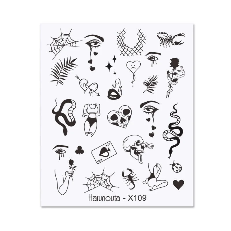 1PC 3D Nail Sticker Stick Figure Woman Face Pattern Special Transfer Picture Flowers Sliders Sticker DIY Nail Art Decoration