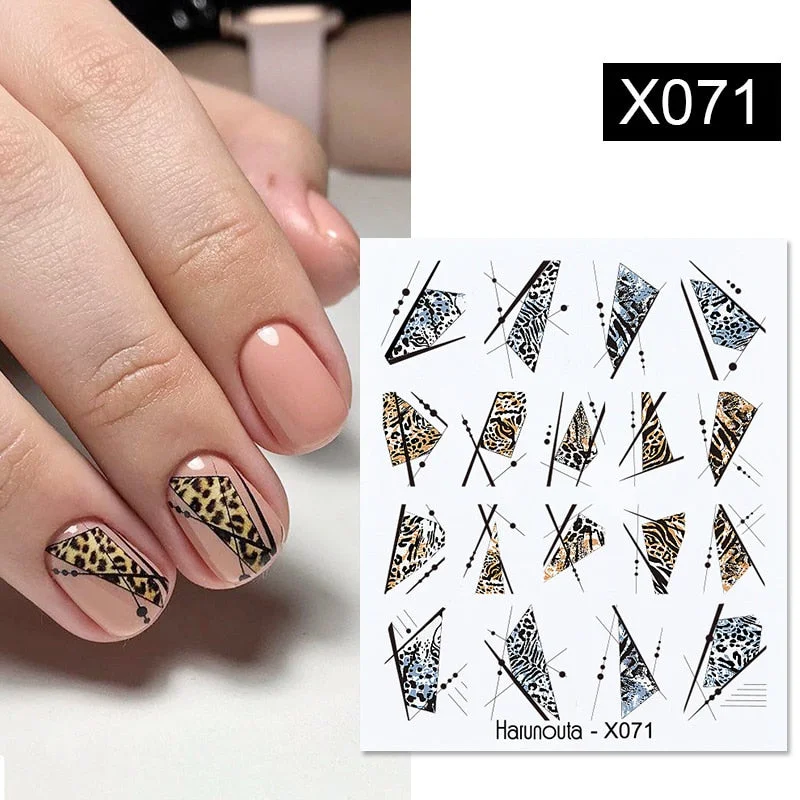 1Pc Spring Water Nail Decal And Sticker Flower Leaf Tree Green Simple Summer DIY Slider For Manicuring Nail Art Watermark