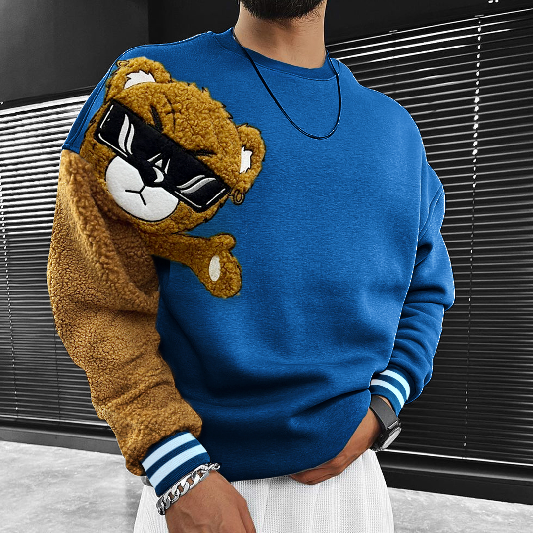 hivenmax Teddy Bear Oversized Men's Sweatshirt 30.43