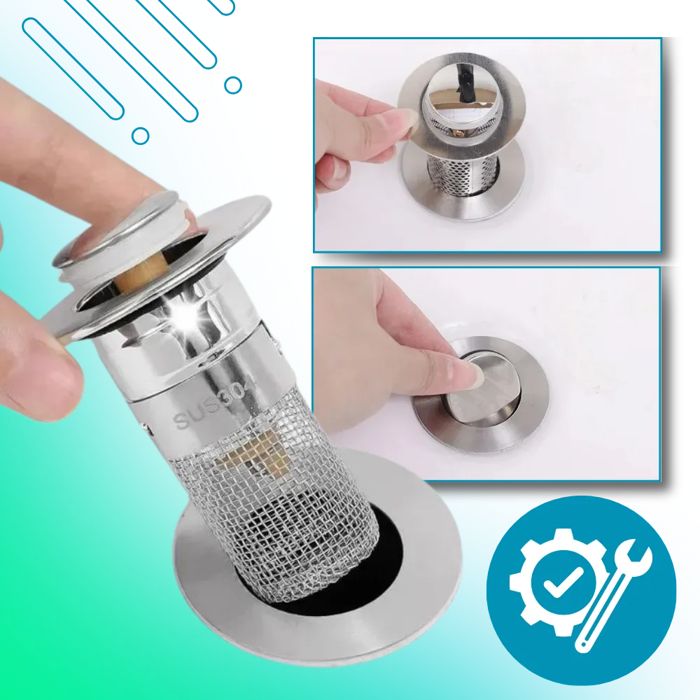 Odor Isolation Pop Up Sink Stopper - Quick and Easy Installation - Ozerty