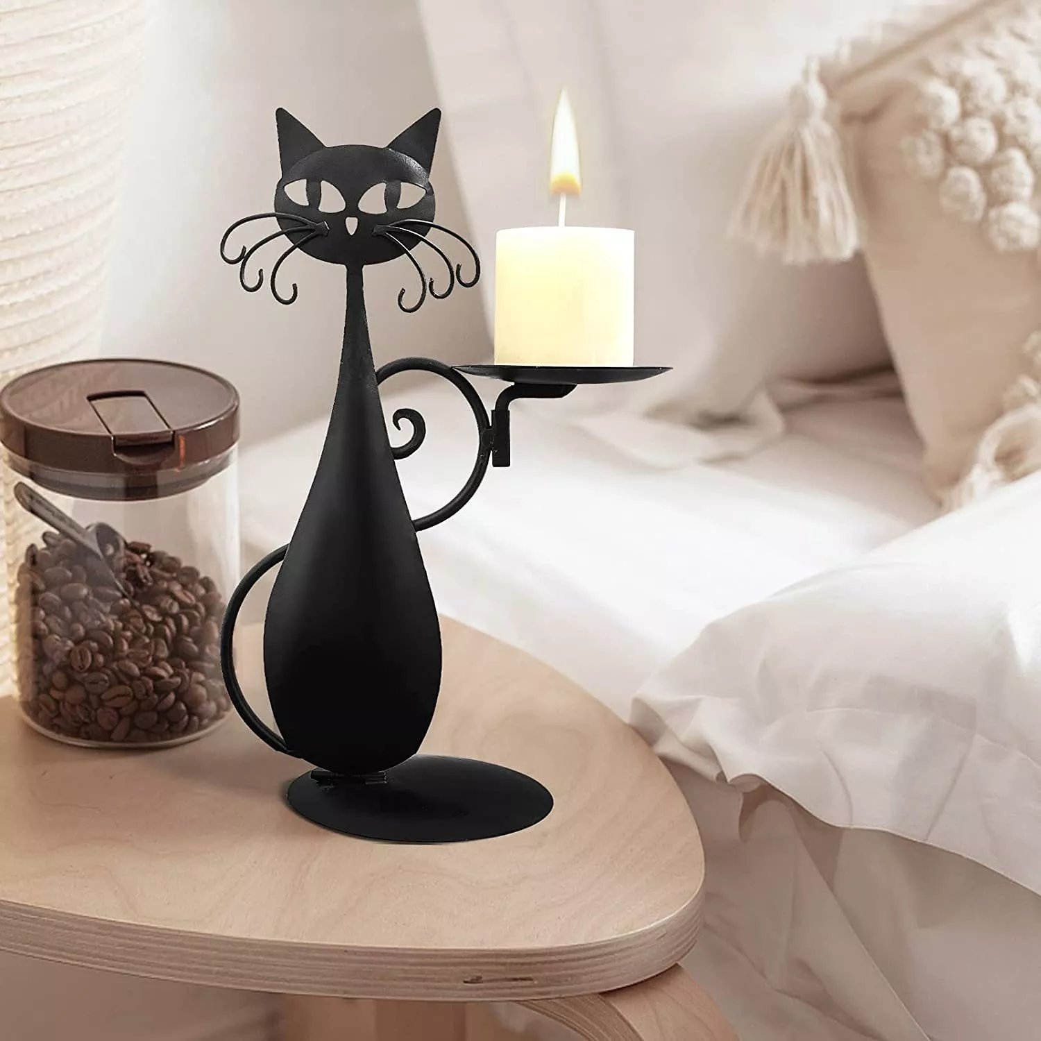 😺Black Cat Candle Holder - tree - Codlins
