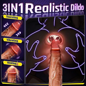 Heating Thrusting Dildo Penis Vibrator With 9 Vibrating & 9 Thrusting Modes