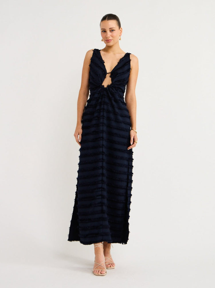 Alexa Dress In Midnight Flounce