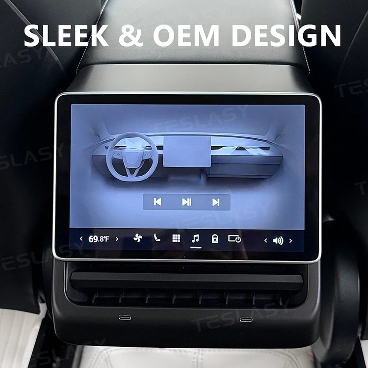 TESLASY Model Y/3 8-Inch 4G Android Rear Screen Qualcomm Snapdragon 668S (Inspired Designed by Model Y Juniper/Model 3 Highland Rear Screen)