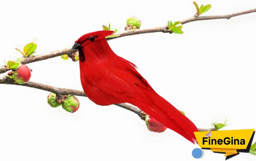 12 PCS Artificial Red Cardinal Birds with Clip-5.0 Inch Christmas Cardinal Birds Clip for Christmas Tree Ornament Decorations