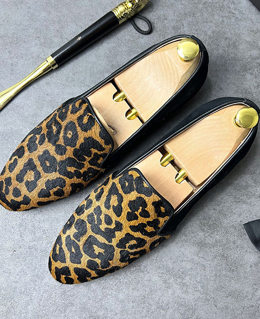 Leopard Pattern Contrast Chunky Loafer Shoes